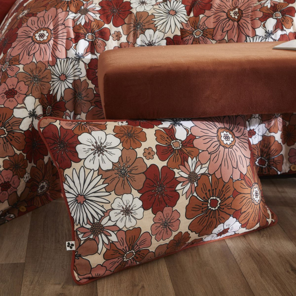Coussin Gaze de Coton ANNA Couleur:Terracotta Dimensions:40 x 60 L'Effet Papillon