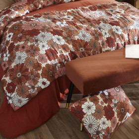 Édredon Réversible Gaze de Coton ANNA Couleur:Terracotta Dimensions:90 x 200 L'Effet Papillon