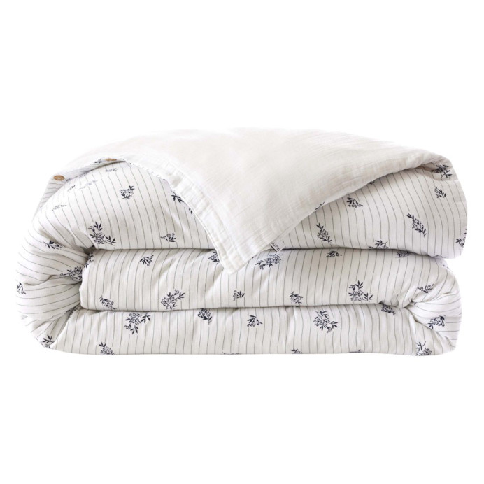 Housse de Couette Réversible Gaze de Coton ELEONORE