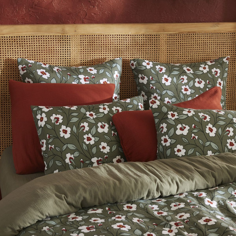 Taie d'Oreiller Gaze de Coton FLORA