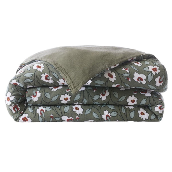 Housse De Couette Réversible Gaze de Coton FLORA