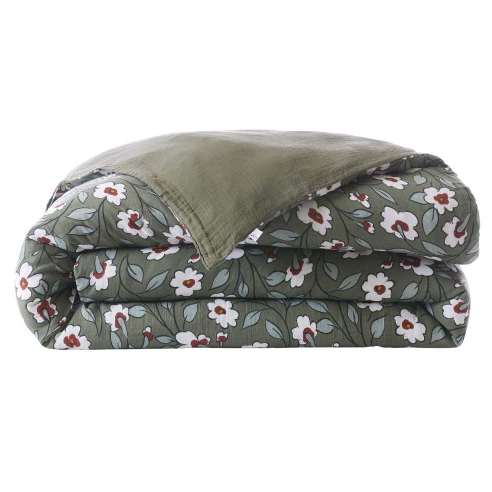 Housse De Couette Réversible Gaze de Coton FLORA