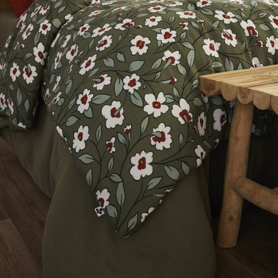 Housse De Couette Réversible Gaze de Coton FLORA