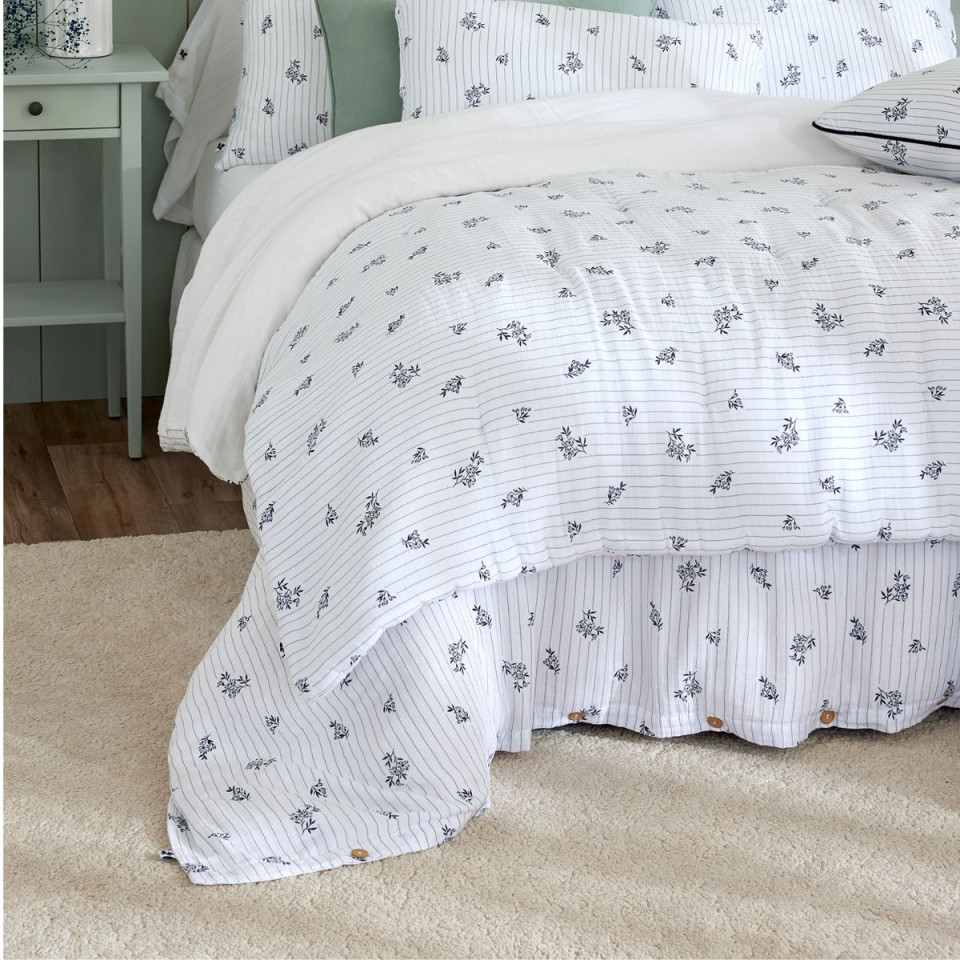 Housse de Couette Réversible Gaze de Coton ELEONORE