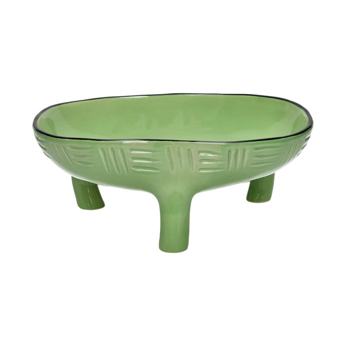 Plat Décoratif en Grès MEET THE KUTI'S – Pomax | Impression Lin