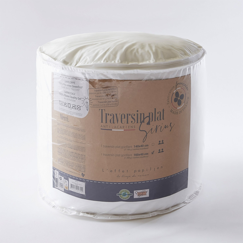 Traversin Coton Anti-Acariens SIRIUS 