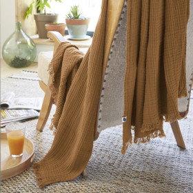 Plaid / Couvre lit Gaze de Coton GAIA
