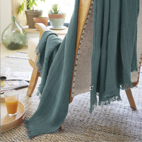 Plaid / Couvre lit Gaze de Coton GAIA