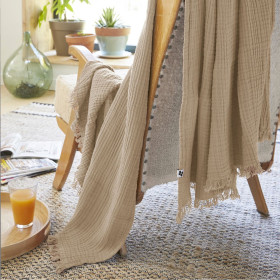 Plaid / Couvre lit Gaze de Coton GAIA