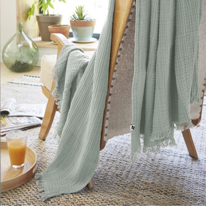 Plaid & Couvre-Lit GAIA – L'Effet Papillon | Impression Lin