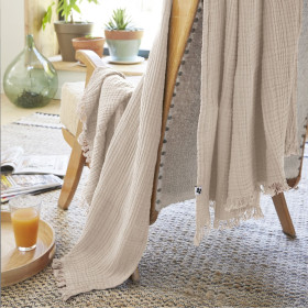 Plaid / Couvre lit Gaze de Coton GAIA
