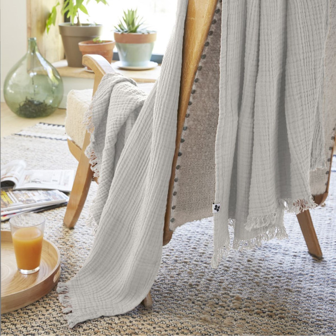 Plaid & Couvre-Lit GAIA – L'Effet Papillon | Impression Lin