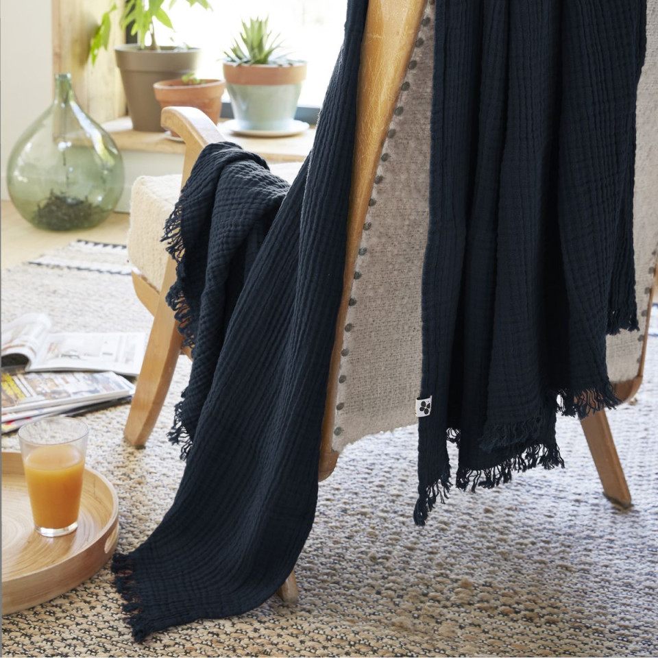 Plaid / Couvre lit Gaze de Coton GAIA