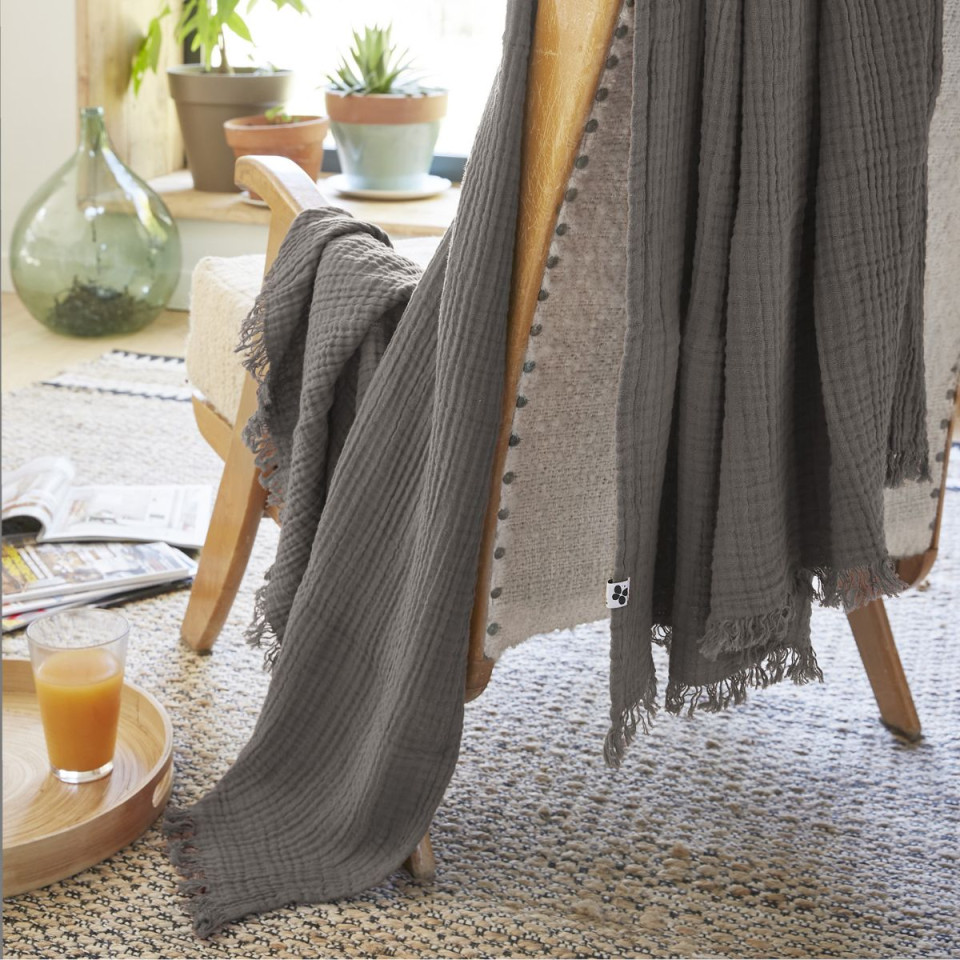 Plaid / Couvre lit Gaze de Coton GAIA