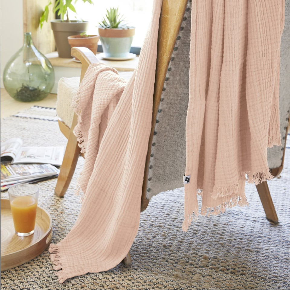 Plaid / Couvre lit Gaze de Coton GAIA