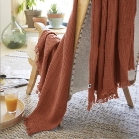 Plaid / Couvre lit Gaze de Coton GAIA