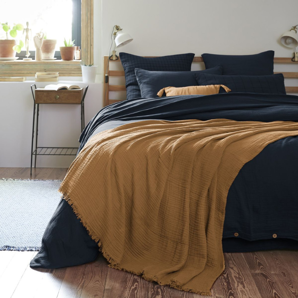 Plaid / Couvre lit Gaze de Coton GAIA