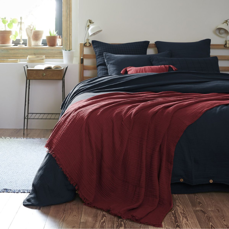 Plaid / Couvre lit Gaze de Coton GAIA