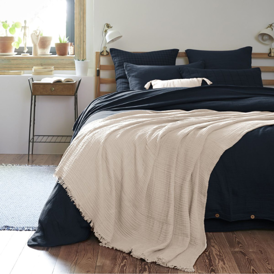 Plaid / Couvre lit Gaze de Coton GAIA