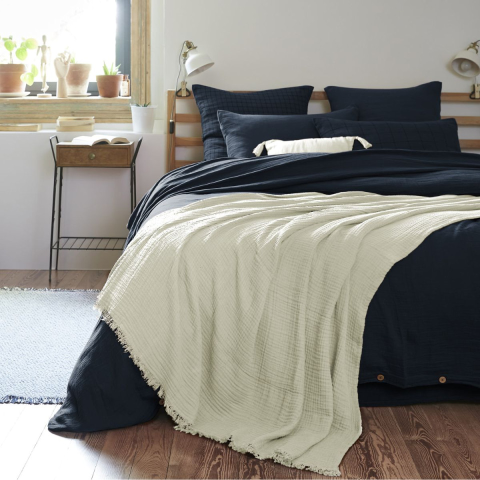 Plaid / Couvre lit Gaze de Coton GAIA