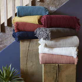 Plaid / Couvre lit Gaze de Coton GAIA