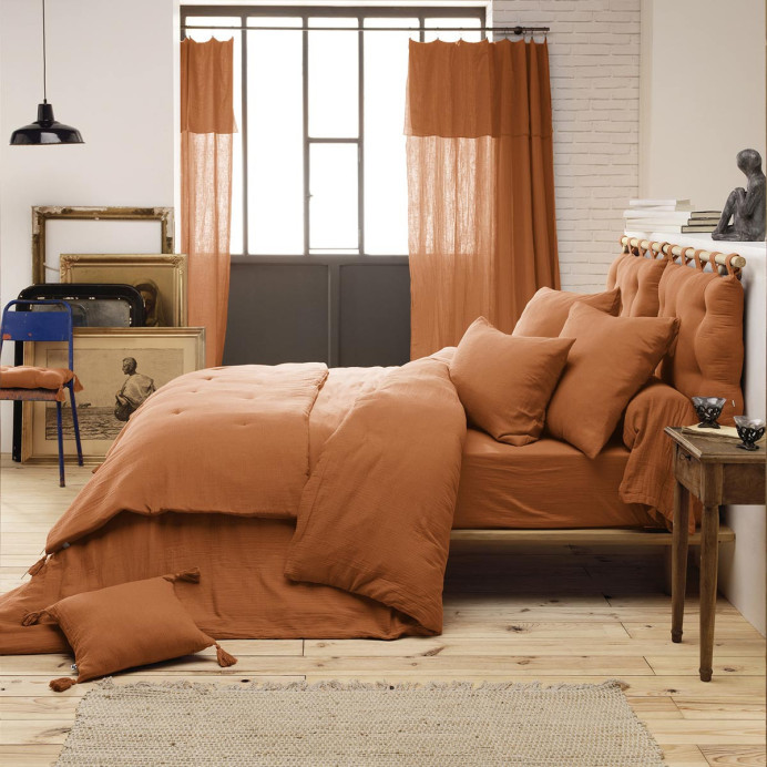 Edredon Gaze de coton GAIA - L'Effet papillon | Impression lin