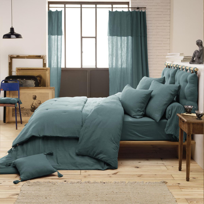 Edredon Gaze de coton GAIA - L'Effet papillon | Impression lin