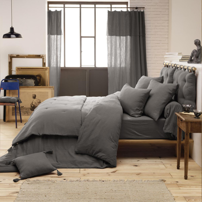 Edredon Gaze de coton GAIA - L'Effet papillon | Impression lin