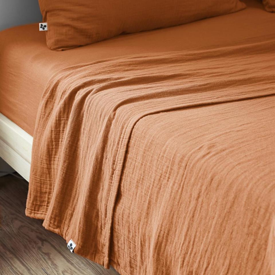 Drap plat Gaze de coton GAIA  