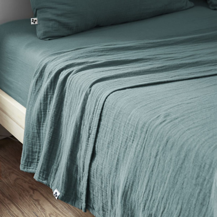 Drap plat Gaze de coton GAIA - L'Effet papillon | Impression lin