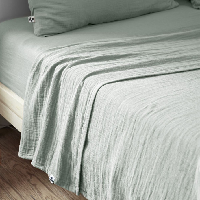 Drap plat Gaze de coton GAIA - L'Effet papillon | Impression lin