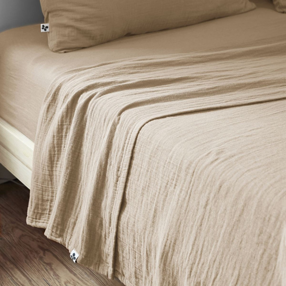 Drap plat Gaze de coton GAIA  