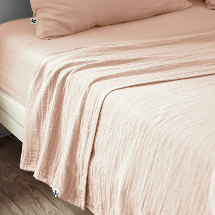 Drap plat Gaze de coton GAIA - L'Effet papillon | Impression lin