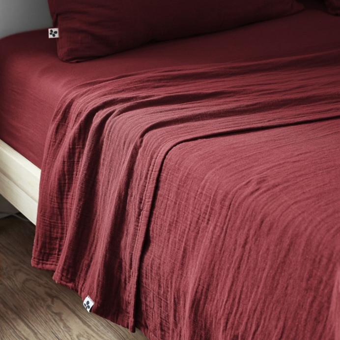 Drap plat Gaze de coton GAIA - L'Effet papillon | Impression lin