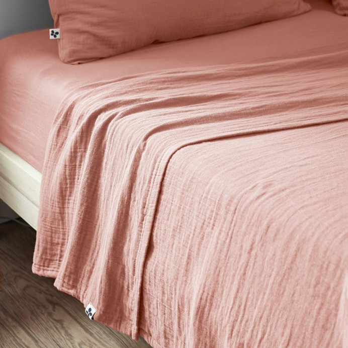 Drap plat Gaze de coton GAIA - L'Effet papillon | Impression lin