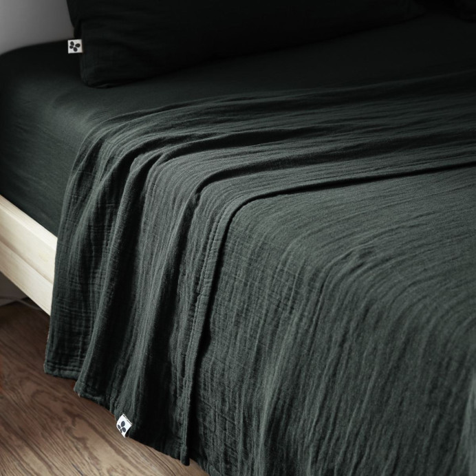 Drap plat Gaze de coton GAIA - L'Effet papillon | Impression lin