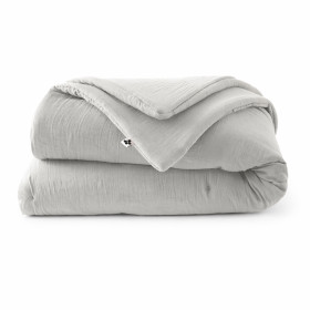 Plaid / Couvre Lit Matelassé Gaze de Coton GAIA Couleur:Nuage  L'Effet Papillon