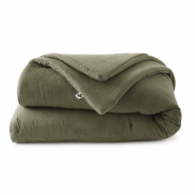 Plaid / Couvre Lit Matelassé Gaze de Coton GAIA Couleur:Romarin  L'Effet Papillon