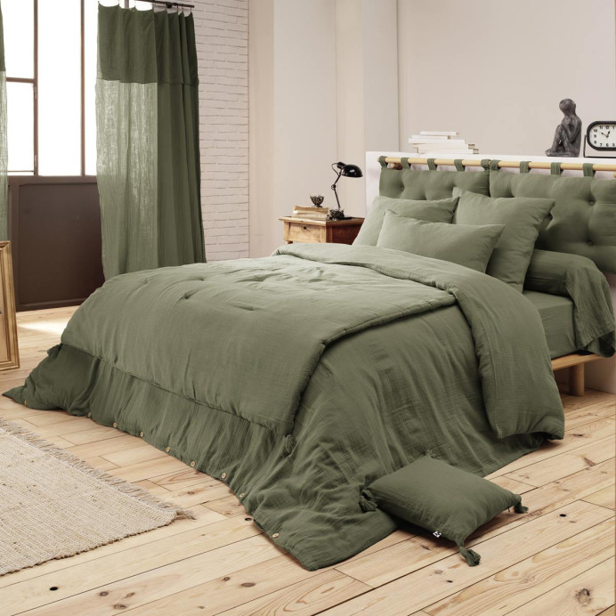 Plaid  / Couvre Lit Coton GAIA - L'Effet papillon | Impression lin