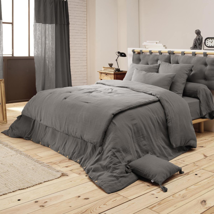 Plaid  / Couvre Lit Coton GAIA - L'Effet papillon | Impression lin