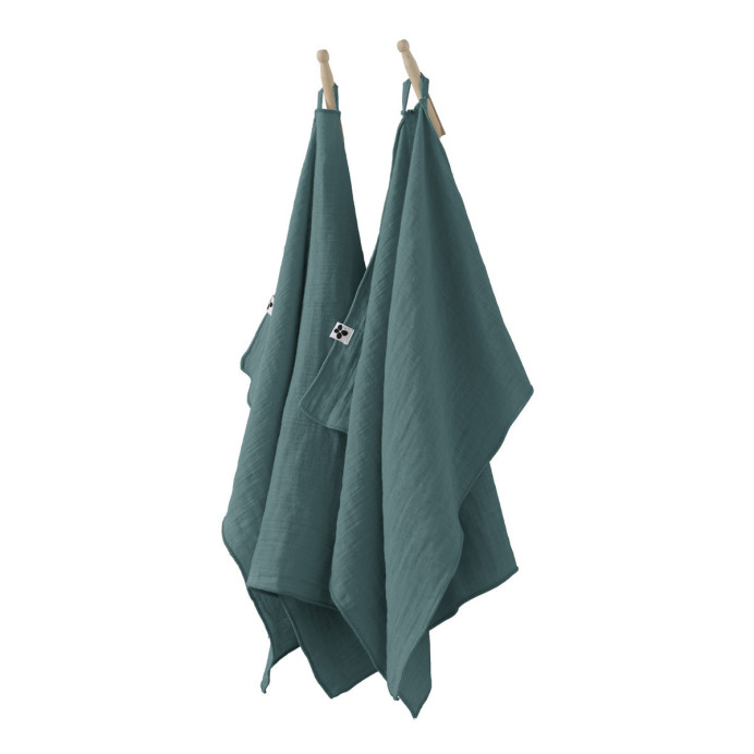 Lot 2 essuie-mains Gaze de coton - L'Effet papillon | Impression lin
