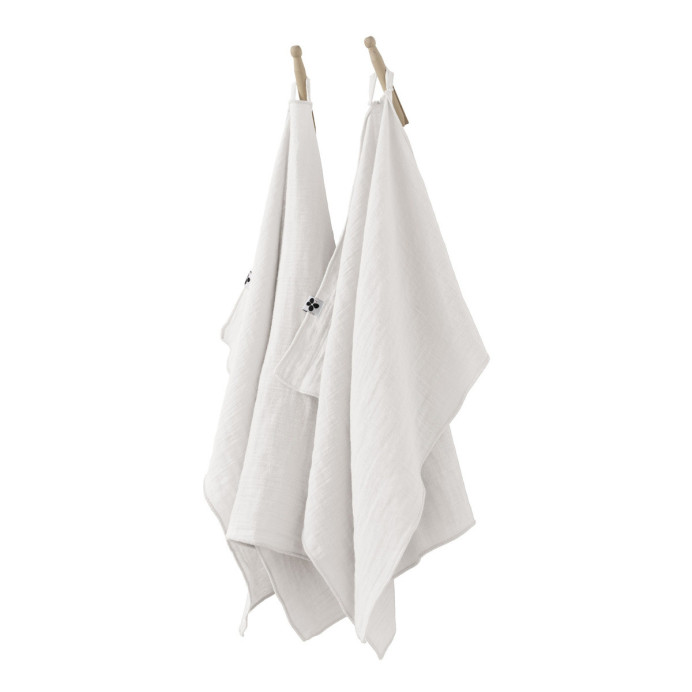 Lot 2 essuie-mains Gaze de coton - L'Effet papillon | Impression lin