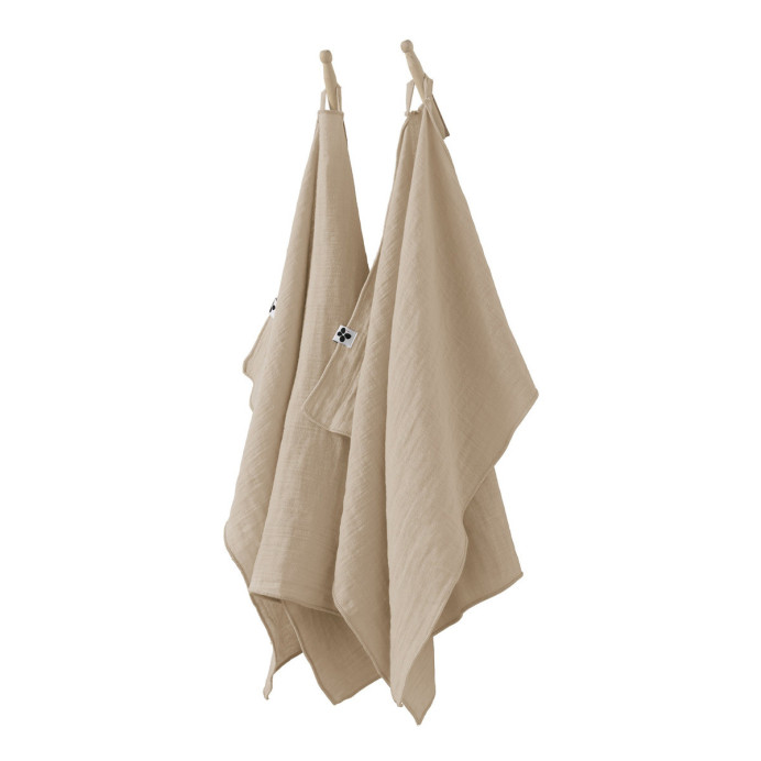 Lot 2 essuie-mains Gaze de coton - L'Effet papillon | Impression lin