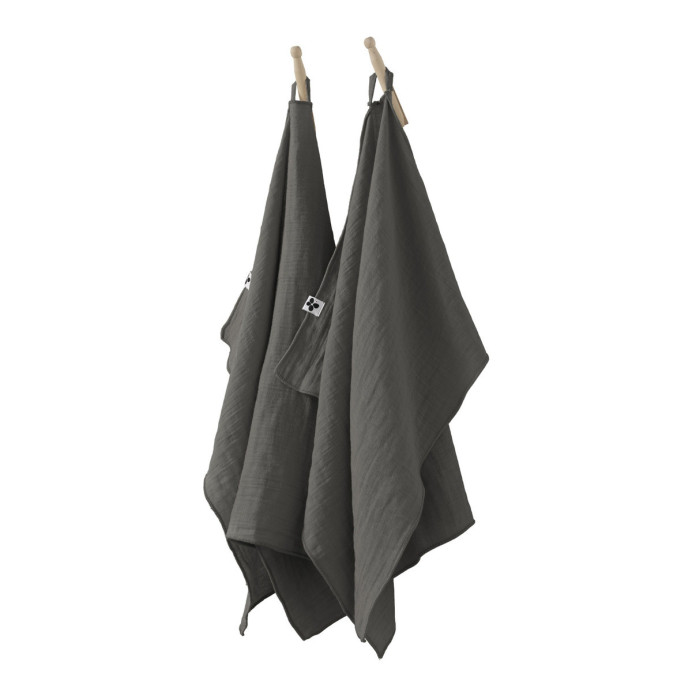 Lot 2 essuie-mains Gaze de coton - L'Effet papillon | Impression lin