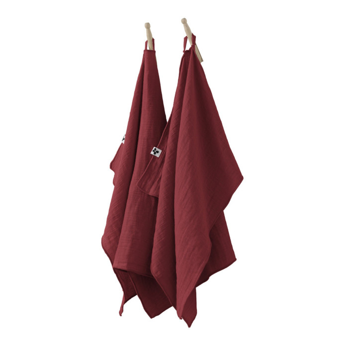 Lot 2 essuie-mains Gaze de coton - L'Effet papillon | Impression lin