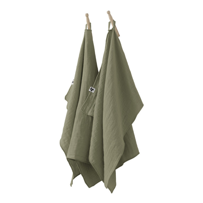 Lot 2 essuie-mains Gaze de coton - L'Effet papillon | Impression lin