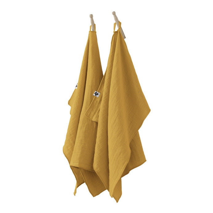 Lot 2 essuie-mains Gaze de coton - L'Effet papillon | Impression lin