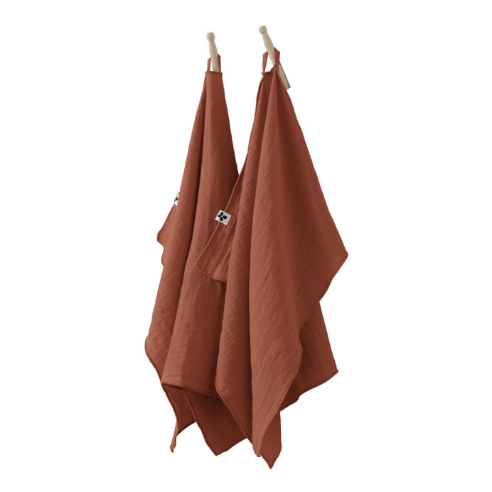 Lot 2 essuie-mains Gaze de coton - L'Effet papillon | Impression lin