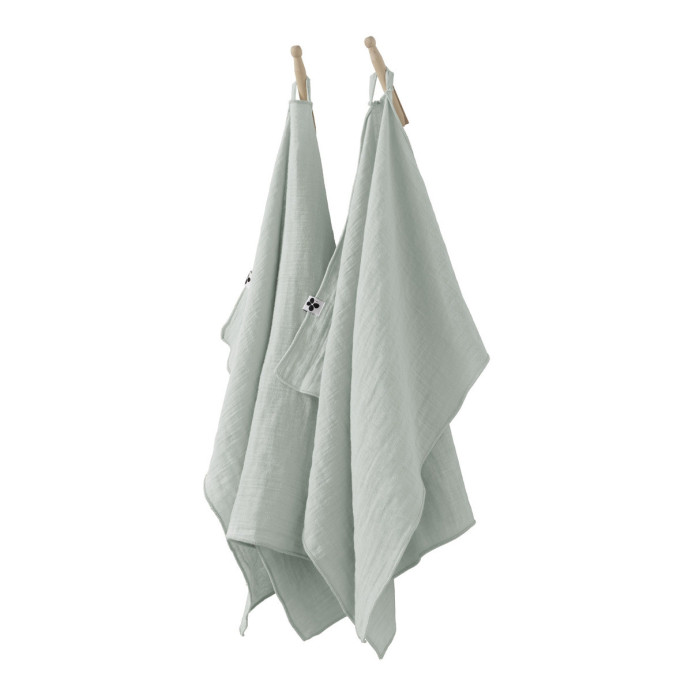 Lot 2 essuie-mains Gaze de coton - L'Effet papillon | Impression lin