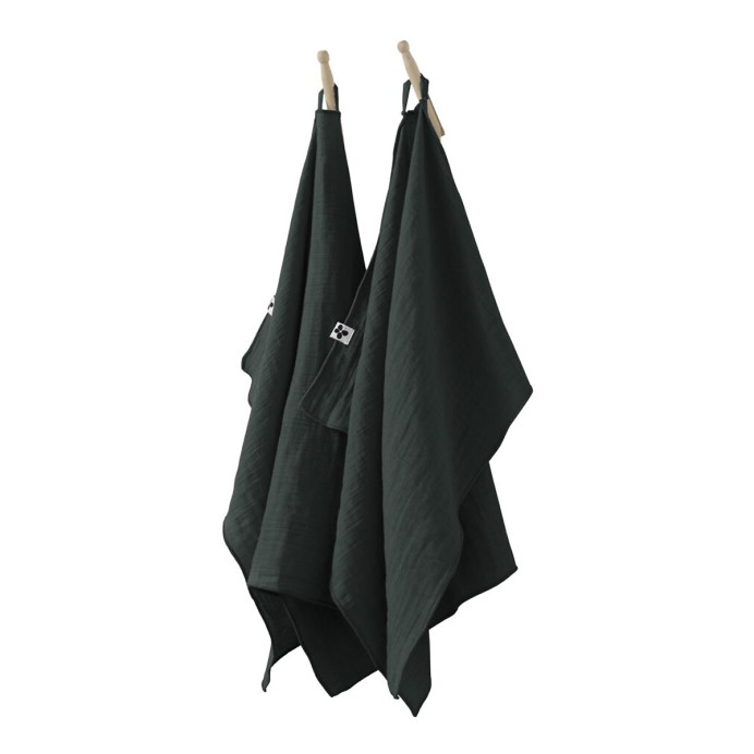 Lot 2 essuie-mains Gaze de coton - L'Effet papillon | Impression lin
